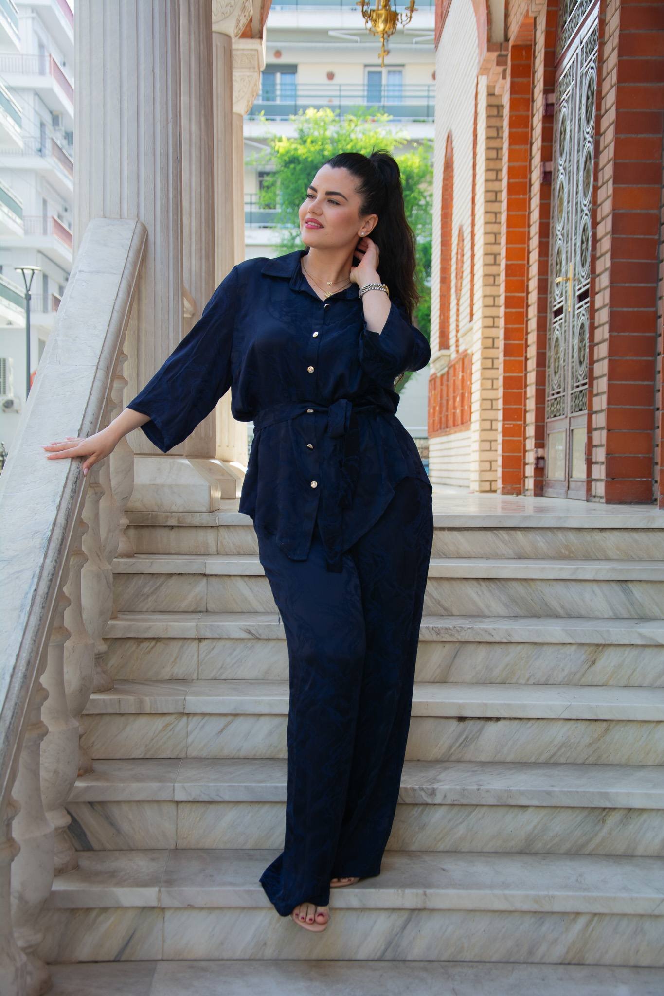 ΣΕΤ ΣΑΤΕΝ | ΠΟΥΚΑΜΙΣΑ ΜΕ ΠΑΝΤΕΛΟΝΑ | ΜΠΛΕ FLORAL