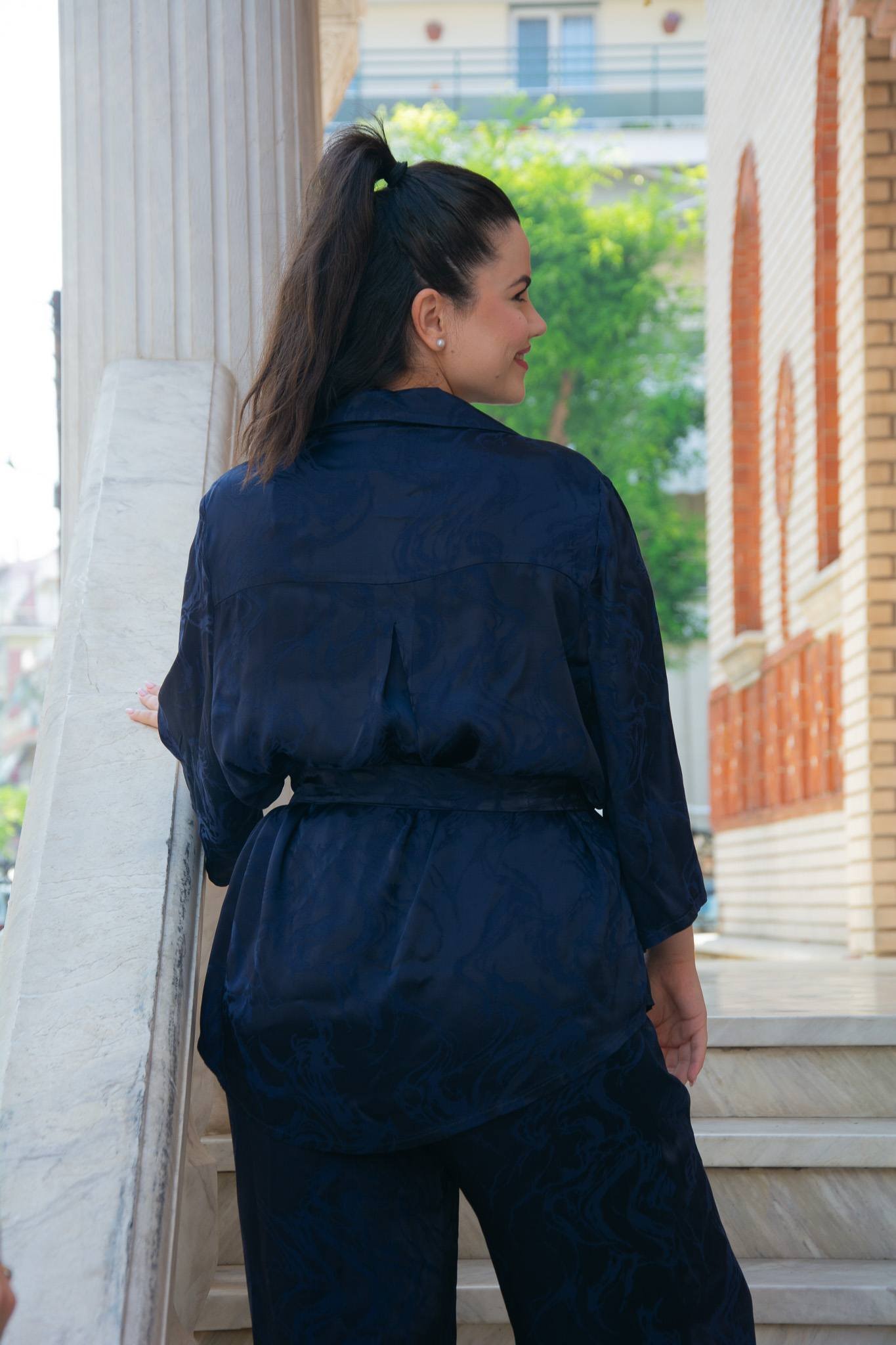 ΣΕΤ ΣΑΤΕΝ | ΠΟΥΚΑΜΙΣΑ ΜΕ ΠΑΝΤΕΛΟΝΑ | ΜΠΛΕ FLORAL - Image 5