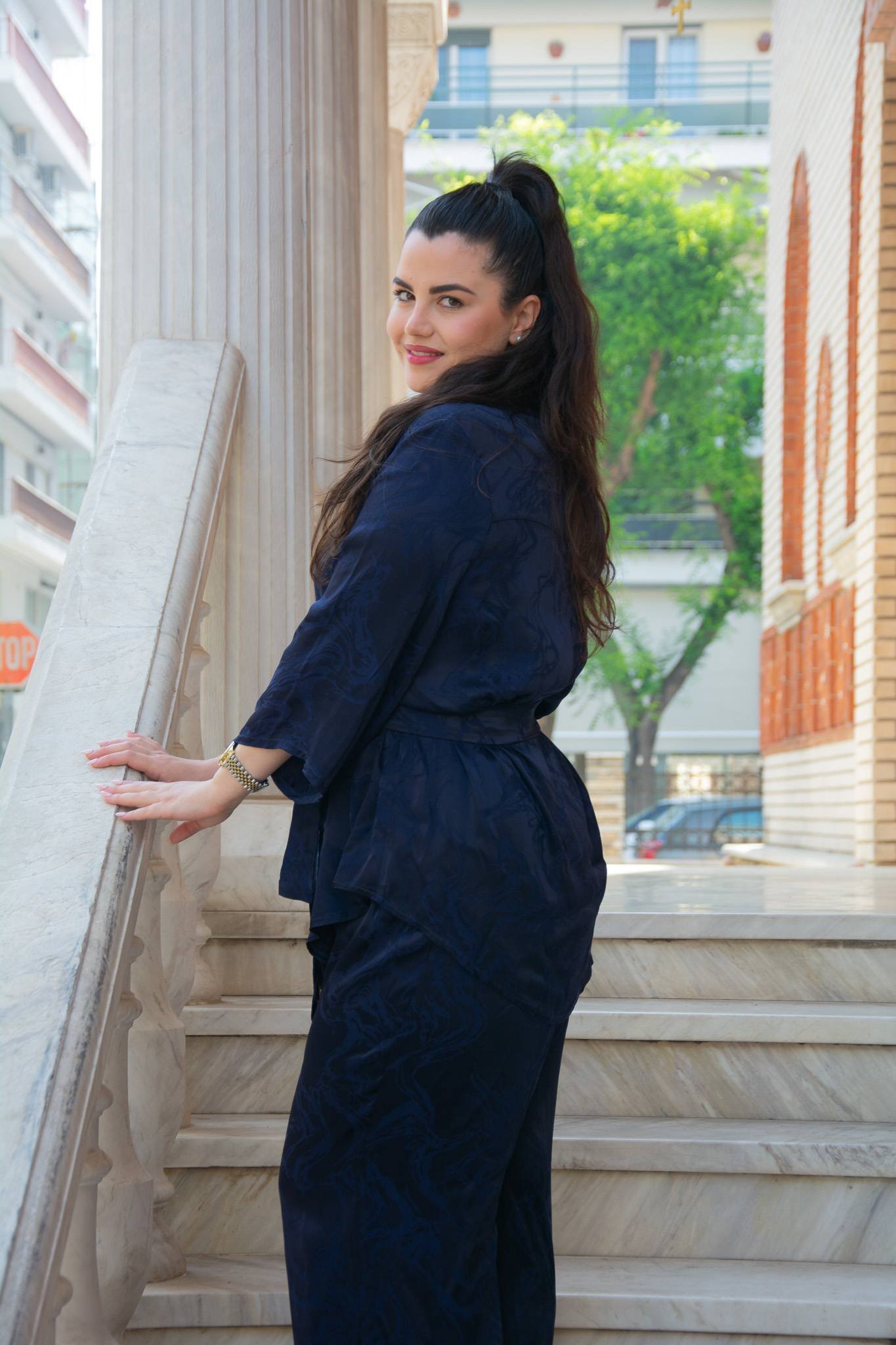 ΣΕΤ ΣΑΤΕΝ | ΠΟΥΚΑΜΙΣΑ ΜΕ ΠΑΝΤΕΛΟΝΑ | ΜΠΛΕ FLORAL - Image 6