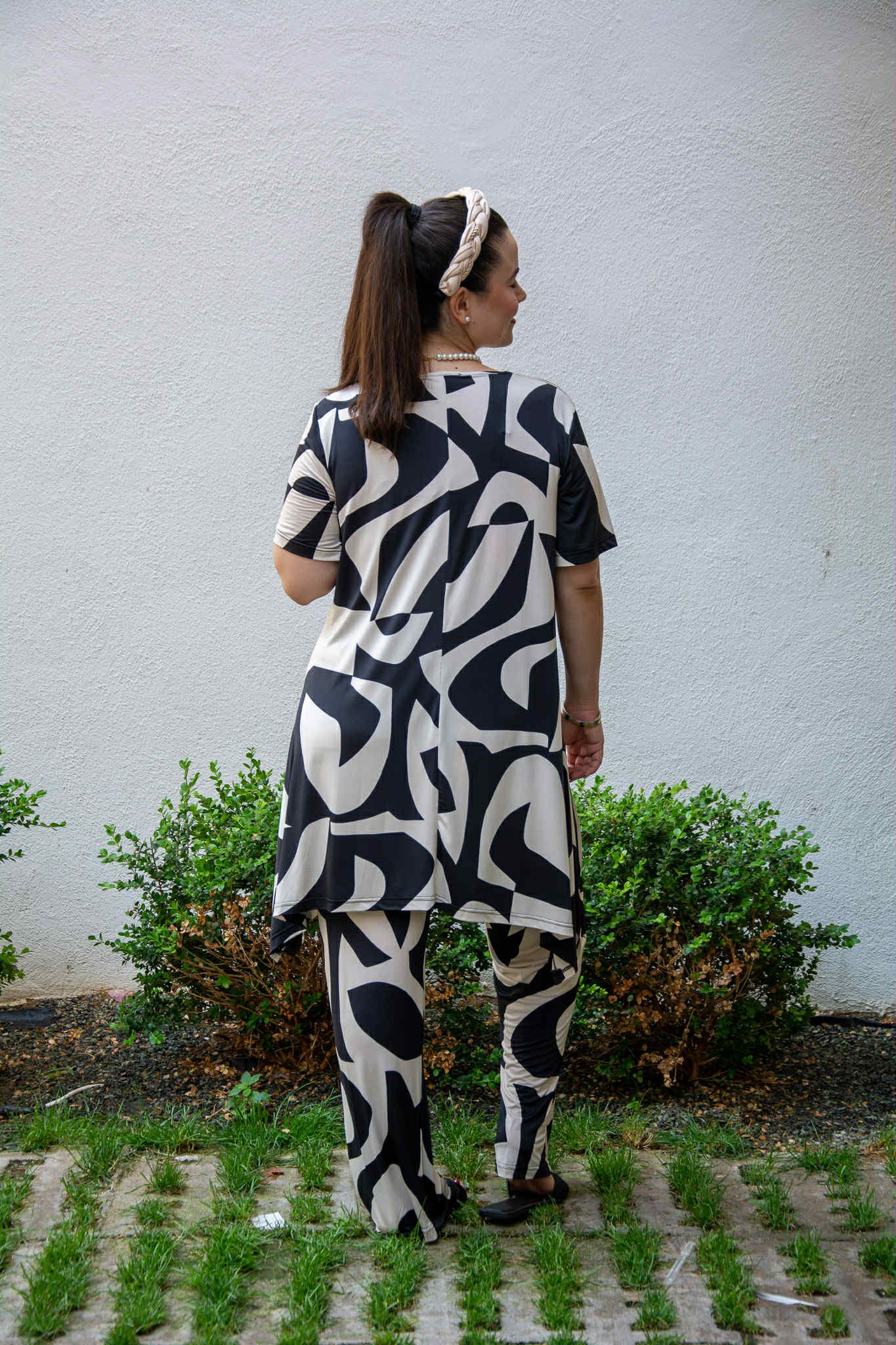 ΣΕΤ ΜΠΛΟΥΖΑ ΜΕ ΜΥΤΕΣ ΚΑΙ ΠΑΝΤΕΛΟΝΑ ΜΕ ΛΑΣΤΙΧΟ ΣΤΗΝ ΜΕΣΗ | ΑΣΠΡΟΜΑΥΡΟ - Image 4