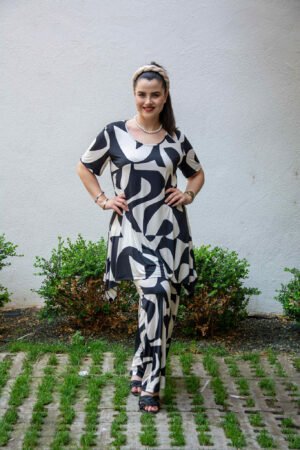 ΣΕΤ ΜΠΛΟΥΖΑ ΜΕ ΜΥΤΕΣ ΚΑΙ ΠΑΝΤΕΛΟΝΑ ΜΕ ΛΑΣΤΙΧΟ ΣΤΗΝ ΜΕΣΗ | ΑΣΠΡΟΜΑΥΡΟ