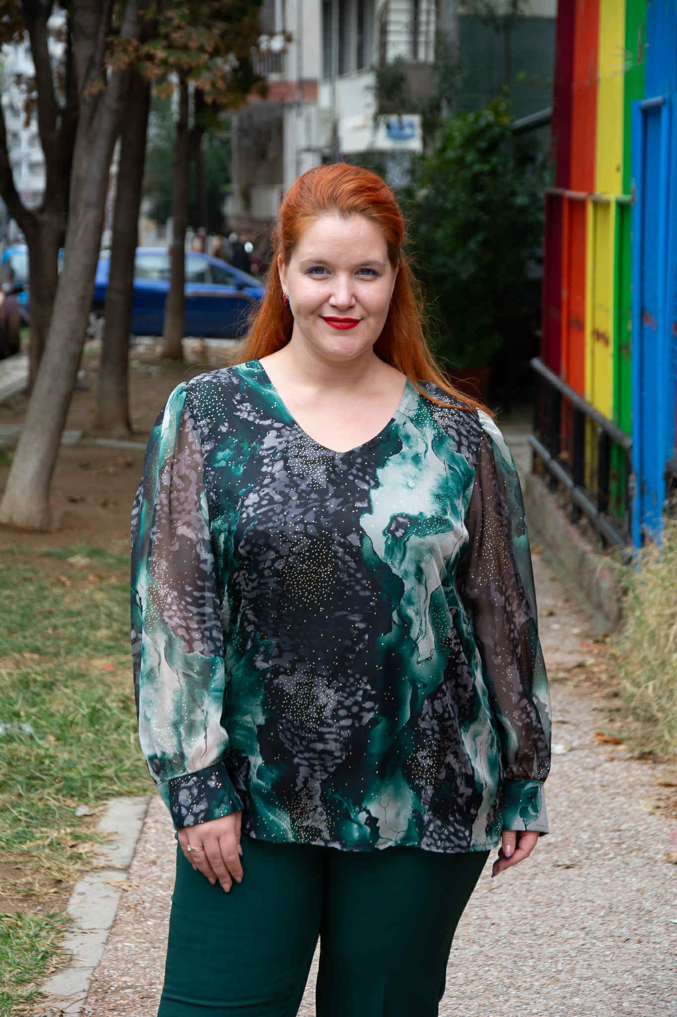 ΜΠΛΟΥΖΑ ΜΟΥΣΕΛΙΝΑ ΜΕ ΕΛΑΦΡΩΣ V-ΝΤΕΚΟΛΤΕ | ΕΜΠΡΙΜΕ ΠΡΑΣΙΝΗ