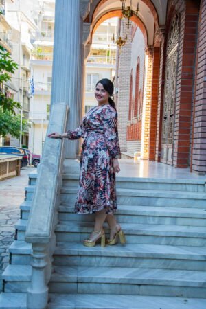 ΦΟΡΕΜΑ FLORAL ΜΙΝΤΙ ΚΡΟΥΑΖΕ ΣΕ ΑΛΦΑ ΓΡΑΜΜΗ ΜΕ ΖΩΝΑΚΙ