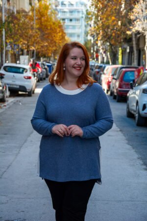 ΜΠΛΟΥΖΑ ΠΛΕΚΤΗ ΜΑΚΡΙΑ ΔΙΧΡΩΜΗ