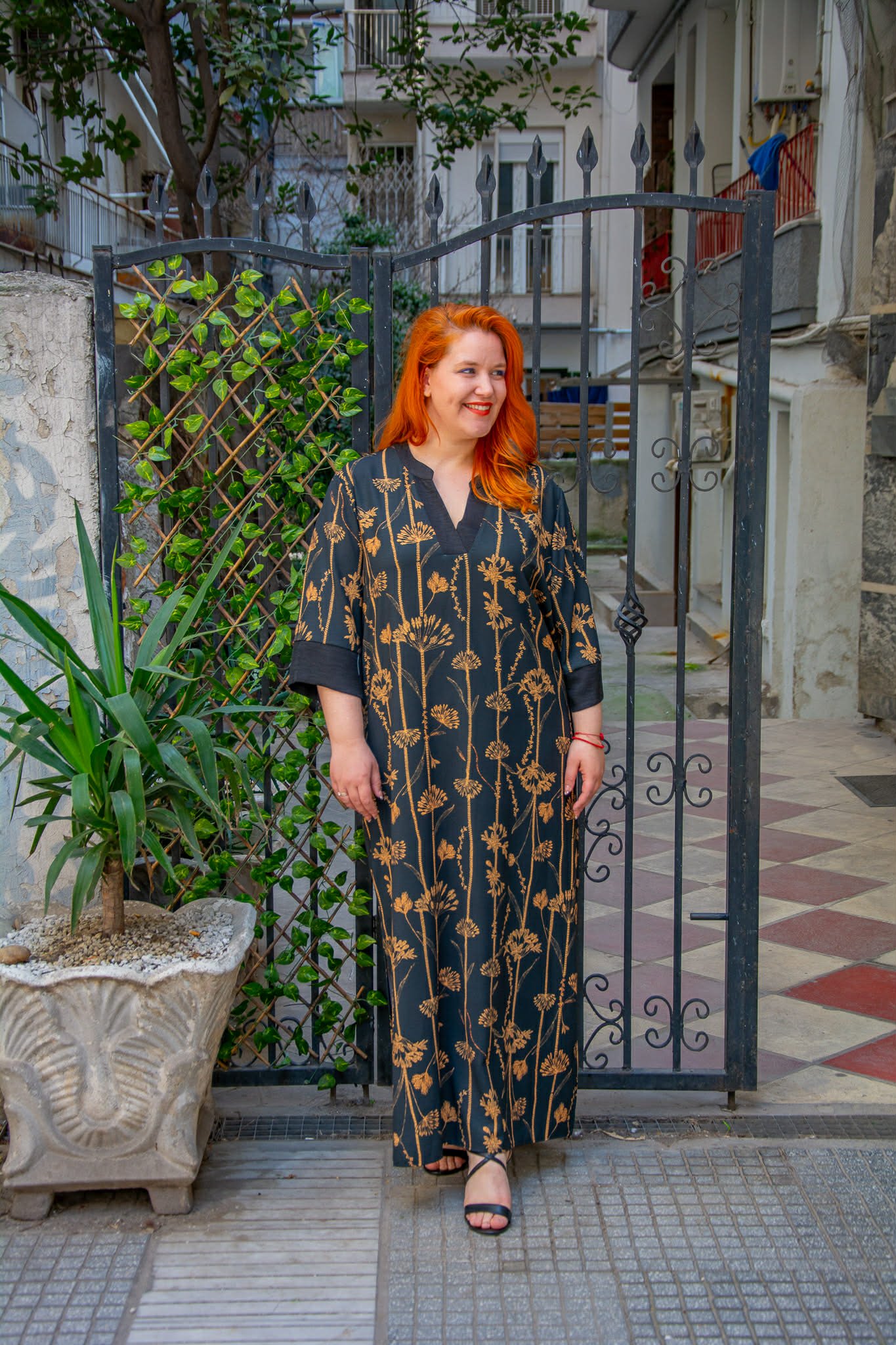 ΦΟΡΕΜΑ ΚΑΦΤΑΝΙ ΜΑΞΙ ΜΕ 3/4 ΜΑΝΙΚΙ ΚΑΙ V-ΝΤΕΚΟΛΤΕ - Image 7