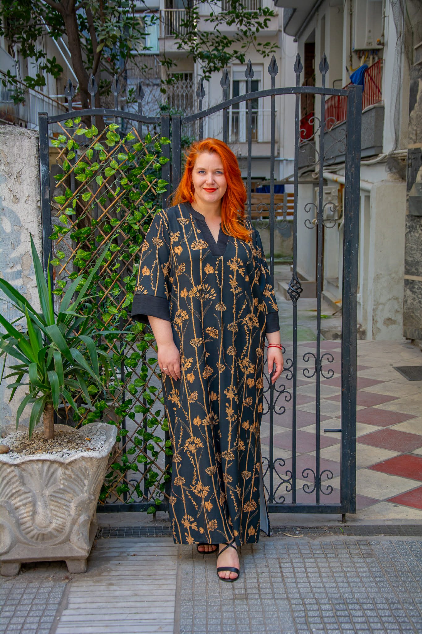 ΦΟΡΕΜΑ ΚΑΦΤΑΝΙ ΜΑΞΙ ΜΕ 3/4 ΜΑΝΙΚΙ ΚΑΙ V-ΝΤΕΚΟΛΤΕ - Image 2